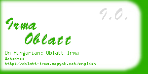 irma oblatt business card